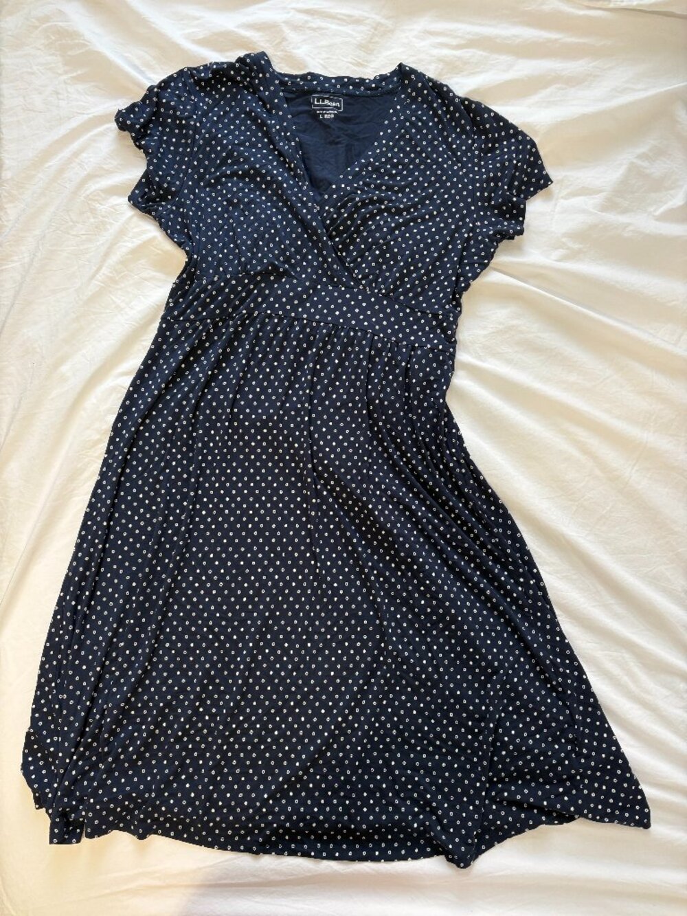 L.L. Bean Polka Dot Women's Summer Knit Dress